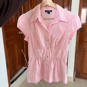 Pink Button Up Top